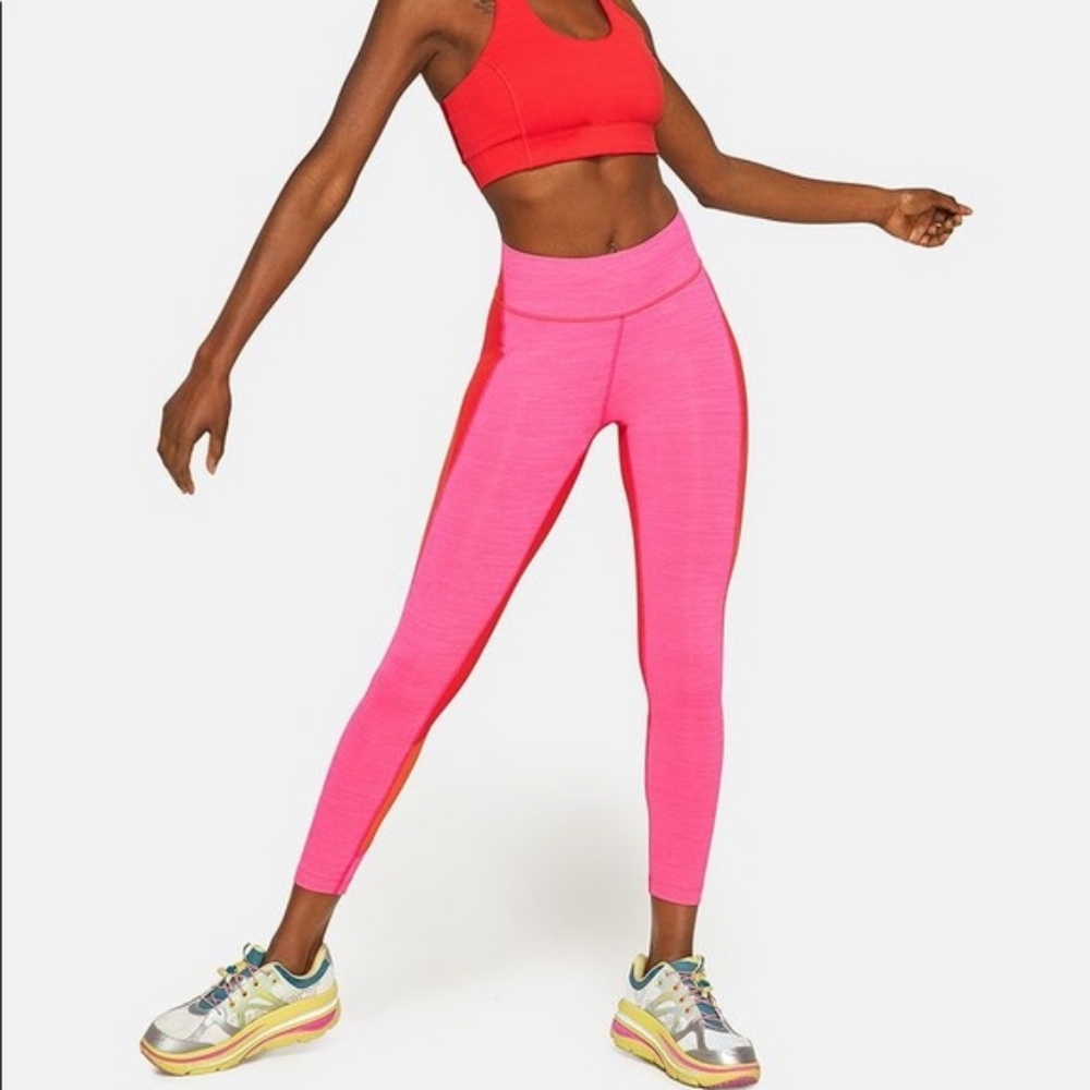Outdoor Voices Tech Sweat 7/8 Red and Pink Zoom Leggings size L